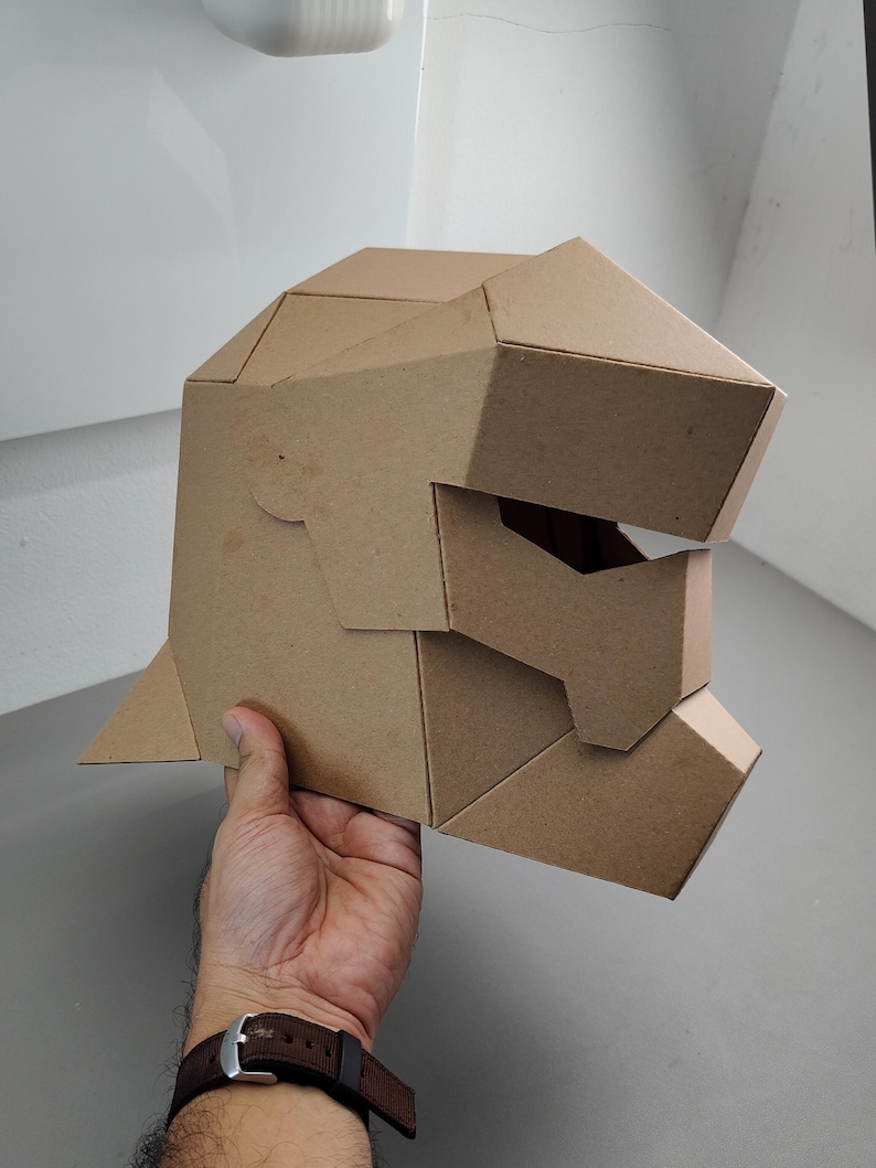 Knight Helmet with articulated face Cardboard Template | DIY Costume and Cosplay Pattern | SVG PDF image 18