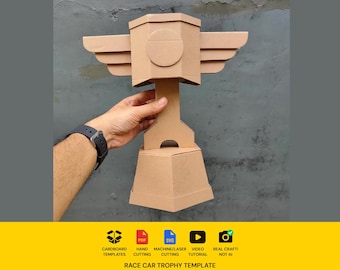 Modello in cartone per trofeo di gara automobilistica (PDF e SVG ridimensionabili)