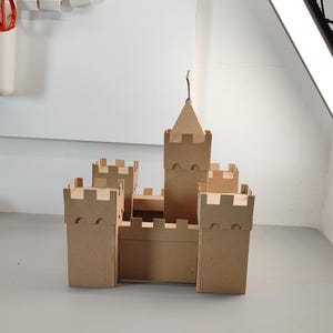 Modello in cartone di castello o fortezza / Progetto in miniatura fai da te e schema per lavoretti per bambini / SVG PDF immagine 10