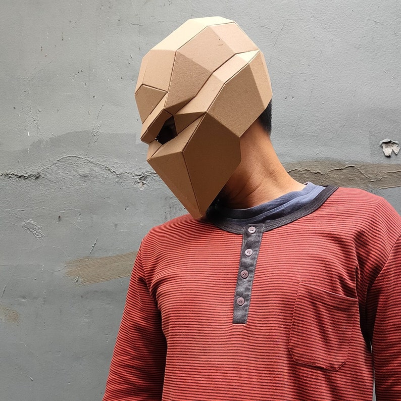 Cardboard Skull Helmet Template DIY Plan Etsy Cardboard Skull Helmet Template DIY Plan Etsy