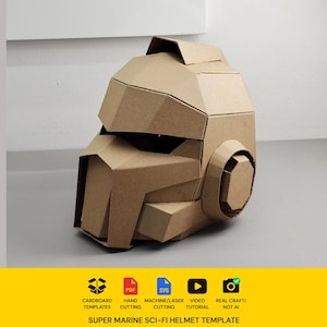 Sci-fi Marine Helmet Template, Printable Cosplay Costume Pattern (Resizeable PDF)