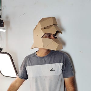 Knight Helmet with articulated face Cardboard Template | DIY Costume and Cosplay Pattern | SVG PDF image 3