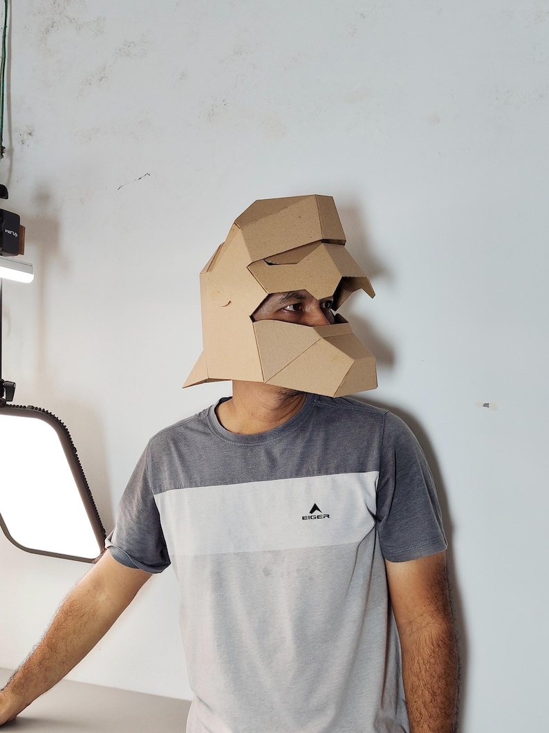Knight Helmet with articulated face Cardboard Template | DIY Costume and Cosplay Pattern | SVG PDF image 3