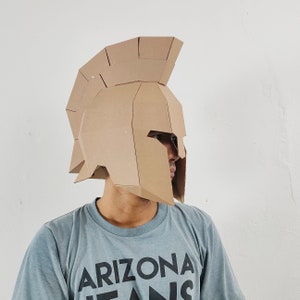 Cardboard Greek Helmet Base Template. DIY Printable Pattern for creating Ancient Greece or Spartan Helmet from corrugated cardboard