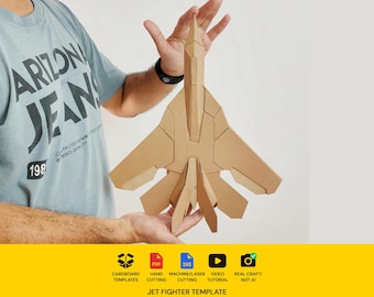 Modello di aereo/aeroplano - Schema per lavori creativi in cartone fai da te (PDF e SVG scalabili)