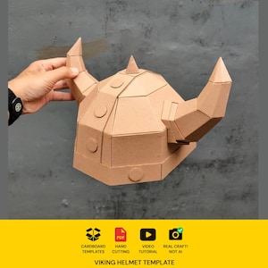 Viking Helmet Cardboard Template - DIY Armor Pattern (Scalable PDF)