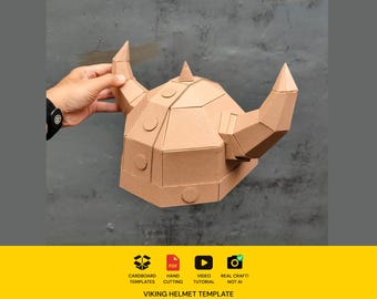 Viking Helmet Cardboard Template - DIY Armor Pattern (Scalable PDF)