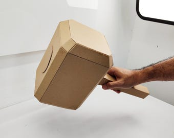 Mjolnir Hammer Cardboard Template - Printable DIY Pattern for Cosplay and Props (Resizable PDF)
