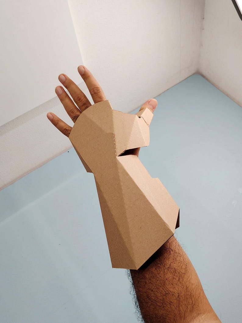Knight Gauntlet Cardboard Template | DIY Armor and Cosplay Pattern | SVG PDF image 2