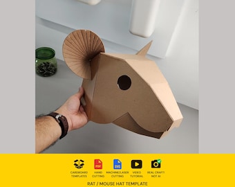 Mouse or Rat Hat Cardboard Template | DIY Costume and Festivals Pattern | SVG PDF