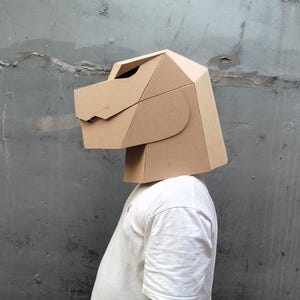 Dino, Kaiju, komodo or Dragon Base Mask Side View worn by kids