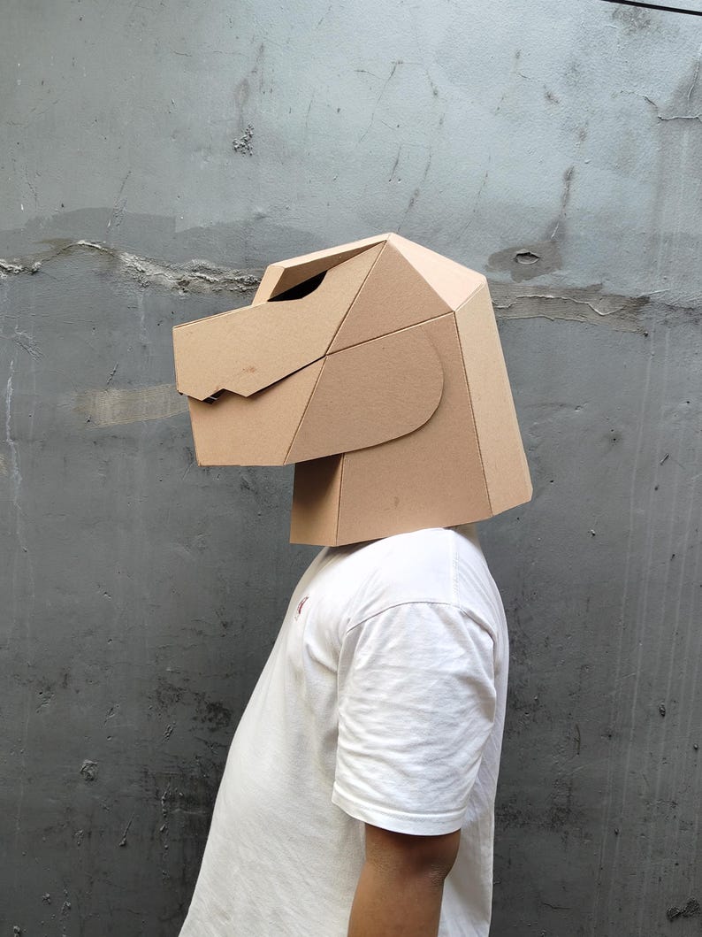 Dino, Kaiju, komodo or Dragon Base Mask Side View worn by kids