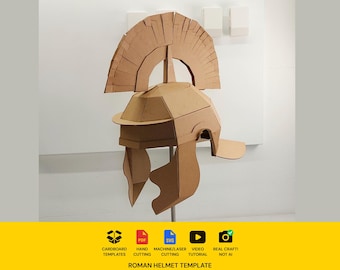 Roman Helmet Cardboard Template |  Gladiator Galea Helmet (PDF, SVG, Resizeable)