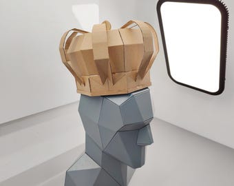 Kartonnen sjabloon kroon met ornamenten - afdrukbaar doe-het-zelfpatroon voor kostuum en cosplay (aanpasbare pdf)