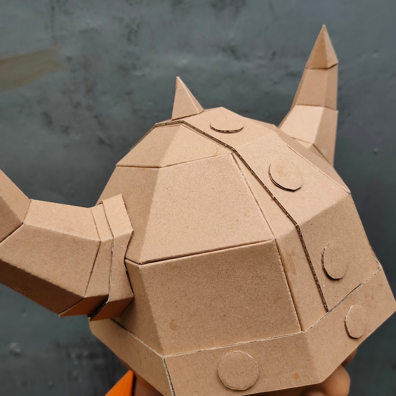 Cardboard Viking Helmet With Horns Template. DIY Printable Pattern for ...