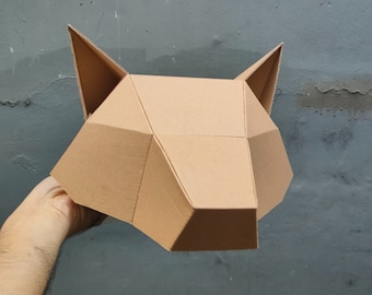 Wolf Hat Template - DIY Cardboard Craft Pattern (Scalable PDF)