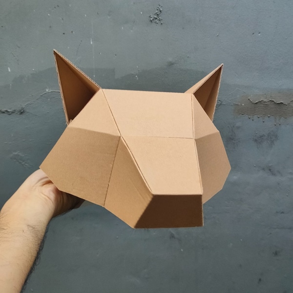 Plantilla de sombrero de lobo - Patrón de cartón para manualidades (PDF escalable)