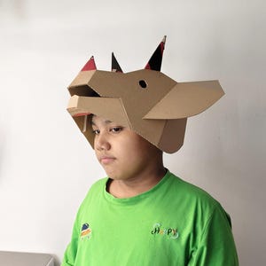 Triceratops Dino Helmet Cardboard Template | DIY Costume and Festivals Pattern | resizable SVG PDF image 11