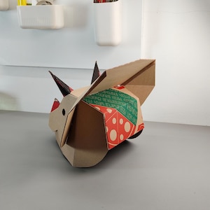 Triceratops Dino Helmet Cardboard Template | DIY Costume and Festivals Pattern | resizable SVG PDF image 7