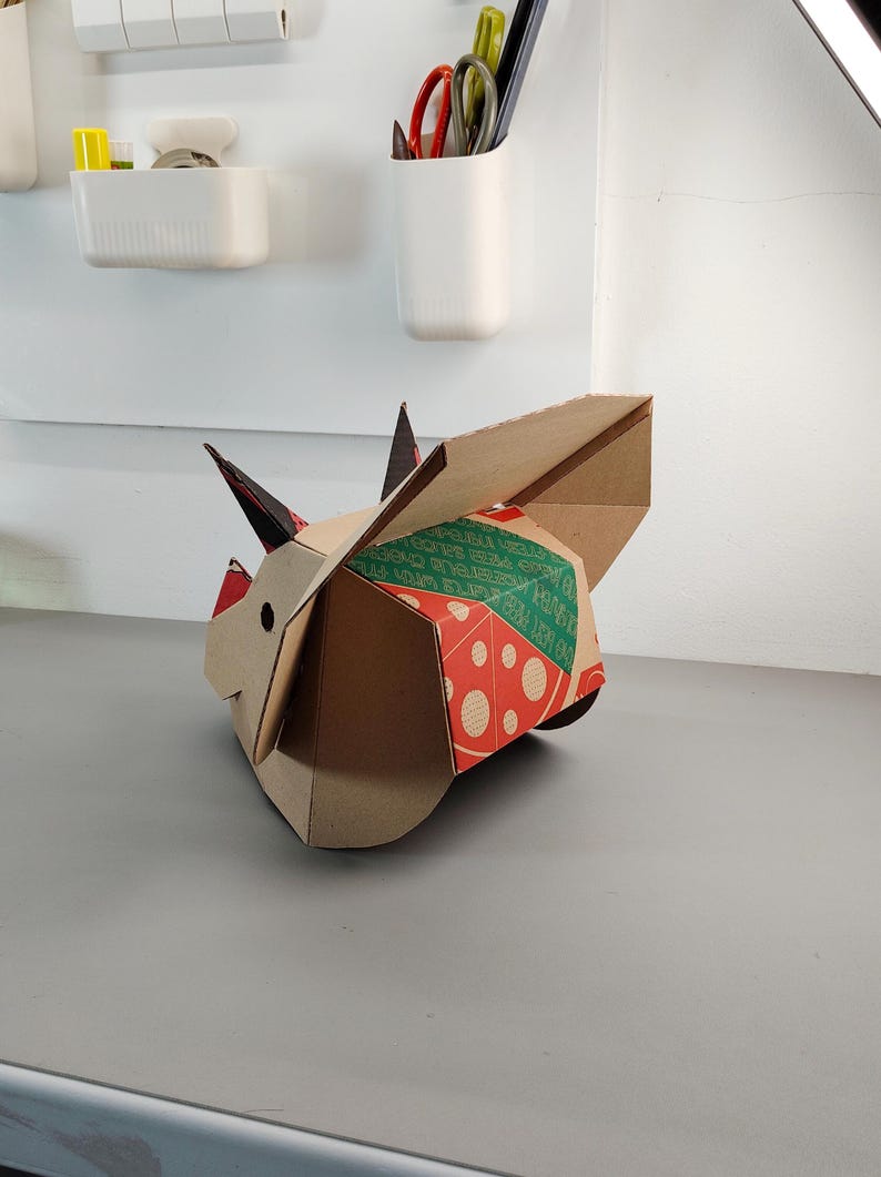 Triceratops Dino Helmet Cardboard Template | DIY Costume and Festivals Pattern | resizable SVG PDF image 7