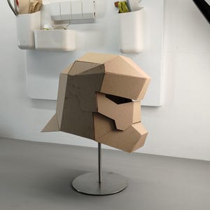 Knight Helmet with articulated face Cardboard Template | DIY Costume and Cosplay Pattern | SVG PDF image 5