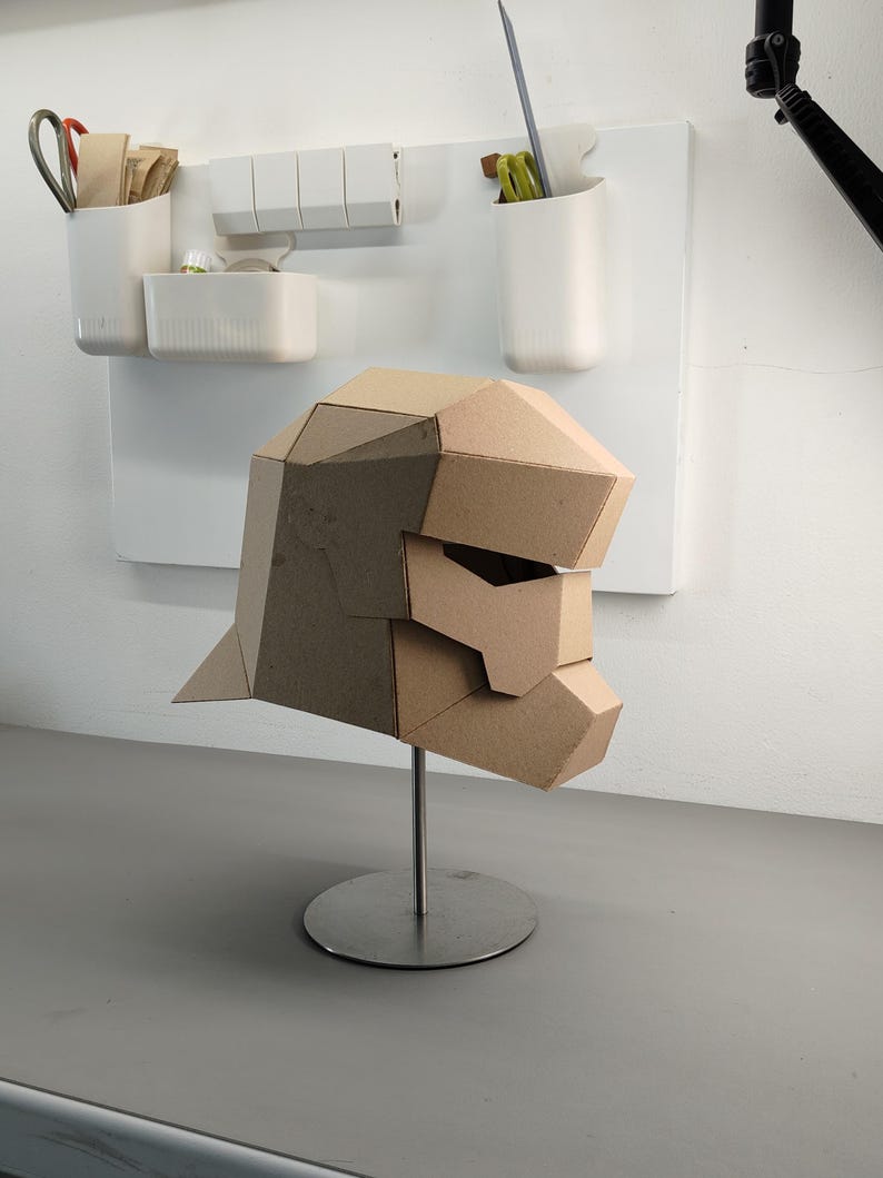 Knight Helmet with articulated face Cardboard Template | DIY Costume and Cosplay Pattern | SVG PDF image 5