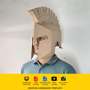 Spartan Helmet Cardboard Template | DIY Leonidas Costume and Cosplay Pattern | SVG PDF resizable