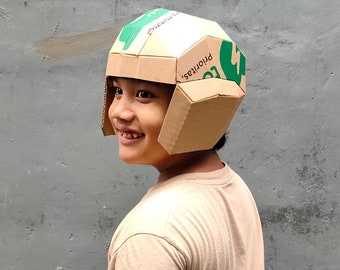 Base helmet (half-face) cardboard craft template DIY plan