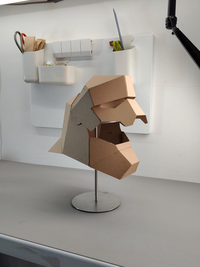 Knight Helmet with articulated face Cardboard Template | DIY Costume and Cosplay Pattern | SVG PDF image 6