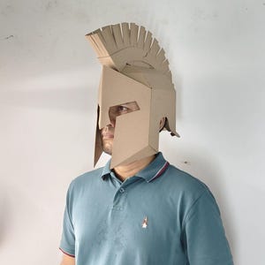 Spartan Helmet Cardboard Template | DIY Leonidas Costume and Cosplay Pattern | SVG PDF resizable image 15