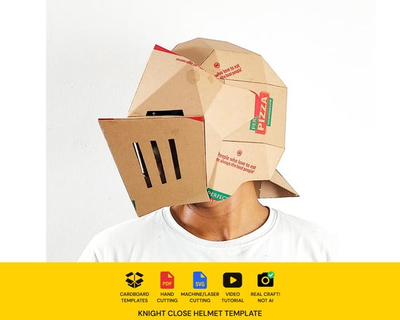 Knight Helmet Pattern | Cardboard Template | DIY Costume and Cosplay | SVG PDF