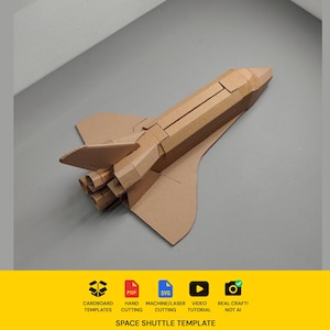 Space Shuttle Plane Cardboard Template | Resizable SVG PDF Blueprint for DIY School Project