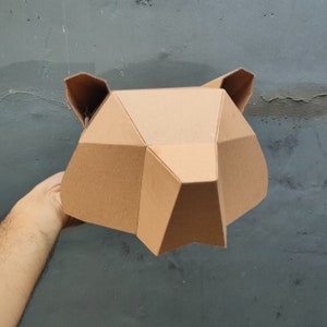 Plantilla sencilla y bonita de gorro de oso de cartón (plan de bricolaje)