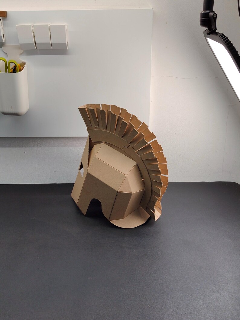 Spartan Helmet Cardboard Template | DIY Leonidas Costume and Cosplay Pattern | SVG PDF resizable image 8