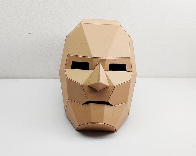 Simple Cardboard Super Villain Mask Template. DIY Printable Pattern for creating Super Villain Mask  from corrugated cardboard