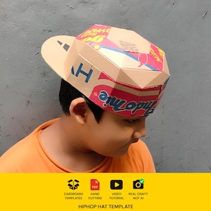 Hip-hop Hat Cardboard Template | Resizable PDF Blueprint for DIY Costume and Cosplay