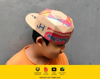 Hip-hop Hat Cardboard Template | Resizable PDF Blueprint for DIY Costume and Cosplay