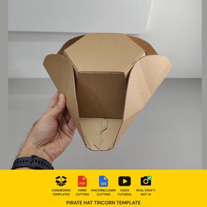 Tricorne Pirate Hat Cardboard Template - DIY Pattern for Costume (Resizable PDF and SVG)