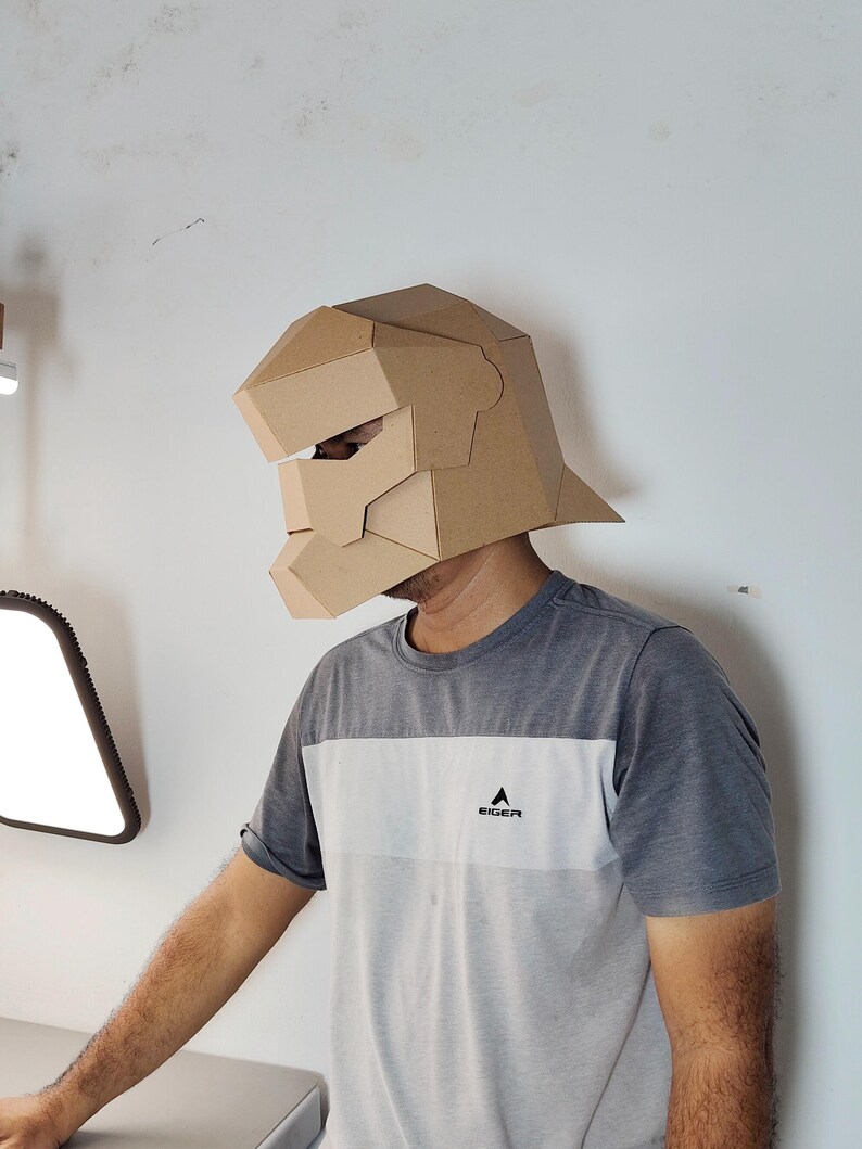 Knight Helmet with articulated face Cardboard Template | DIY Costume and Cosplay Pattern | SVG PDF image 2