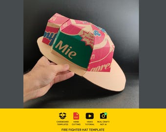 Plantilla de cartón para casco de bombero - Patrón de casco para armar (PDF escalable)