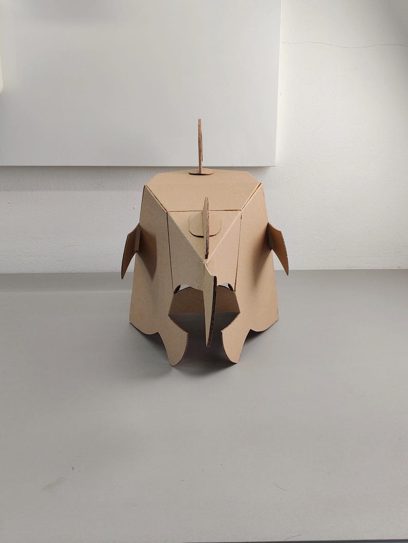Cardboard Angler Fish Full Head Mask Rear view
