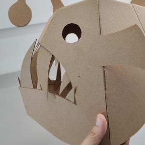 Cardboard Angler Fish Full Head Mask Jaw and eye view