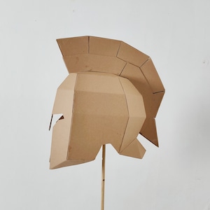 Cardboard Ancient Greek Helmet Base side view