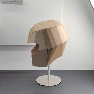 Superhero helmet or villain helmet cardboard craft template side view