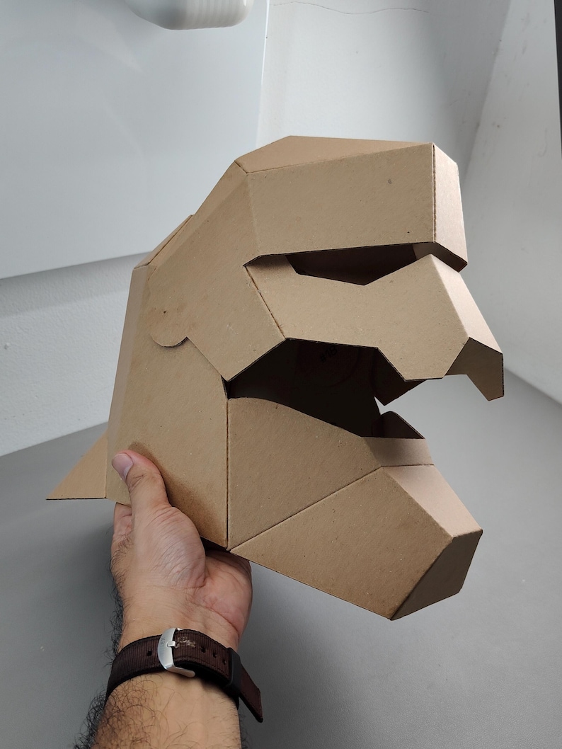 Knight Helmet with articulated face Cardboard Template | DIY Costume and Cosplay Pattern | SVG PDF image 17