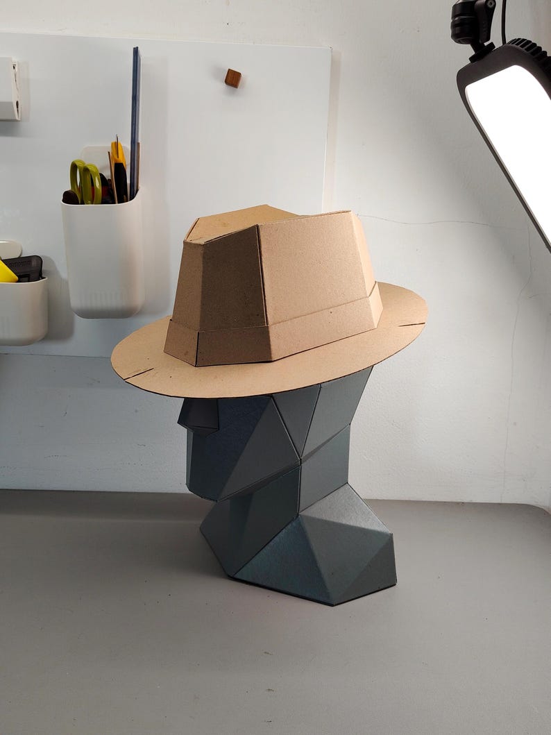 Fedora Hat Cardboard Template | DIY Costume and Themed Parties Pattern | SVG PDF resizable image 6