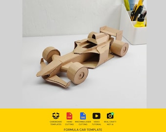 Formula Race Car Cardboard Template | DIY Craft Project Pattern | SVG PDF