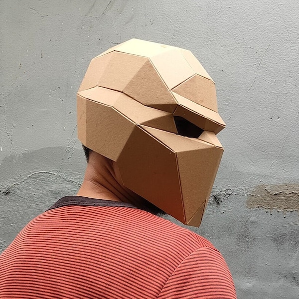 Cardboard skull helmet template DIY plan