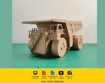 Mining truck Cardboard Template | Resizable PDF Blueprint for DIY Craft Project and Creative Displays