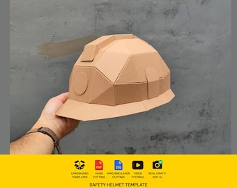 Safety Helmet Cardboard Template - DIY Pattern (Scalable PDF and SVG)